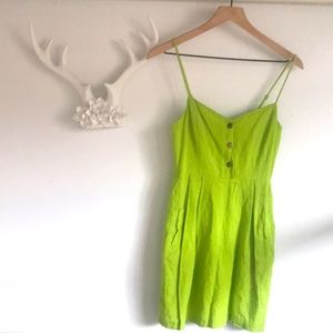 Lime green linen Cope dress xs or small